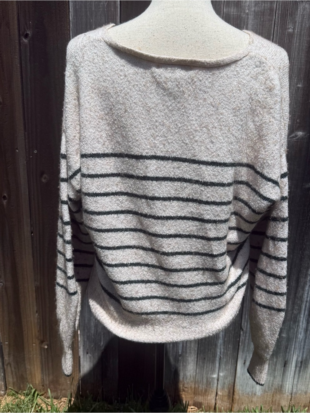 Madewell Wedged V-Neck Striped Sweater - Picture 7 of 8
